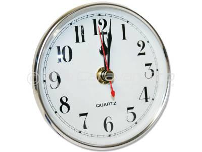 CLOCK - WHITE FACE SILVER BEZEL - SMALL