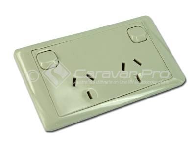 CMS DOUBLE BEIGE 10 AMP POWER OUTLET