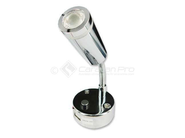 FLEXIBLE ARM SILVER DIMMABLE USB