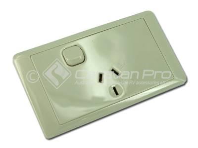 CMS SINGLE BEIGE 10 AMP POWER OUTLET