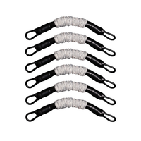 TIEGEAR Steadfast Privacy Screen Spring Kit – 6 Pack Grey, 18 cm Bungee Flex Tie‑Downs for Awning Walls